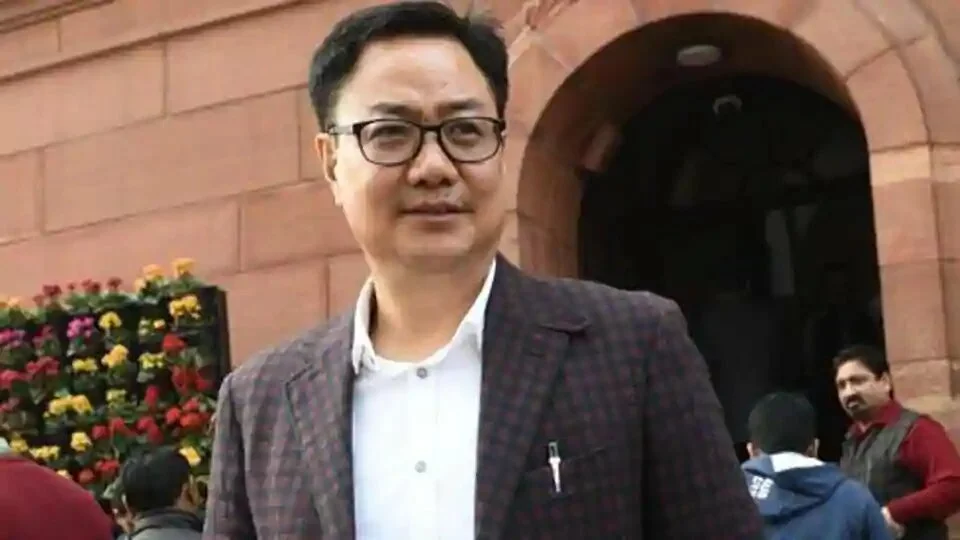 MoS Home Kiren Rijiju at the Parliament during Budget Session of Parliament in New Delhi.