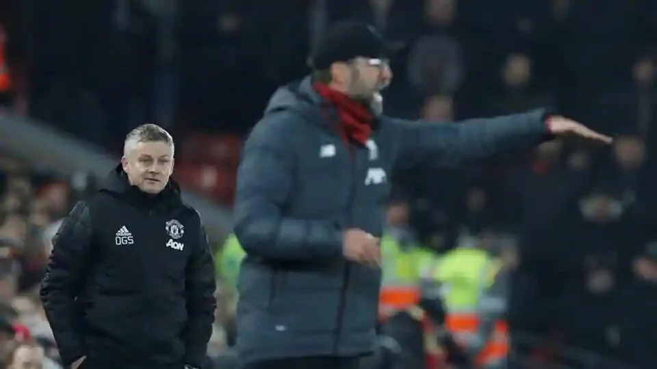 Liverpool manager Juergen Klopp and Manchester United manager Ole Gunnar Solskjaer